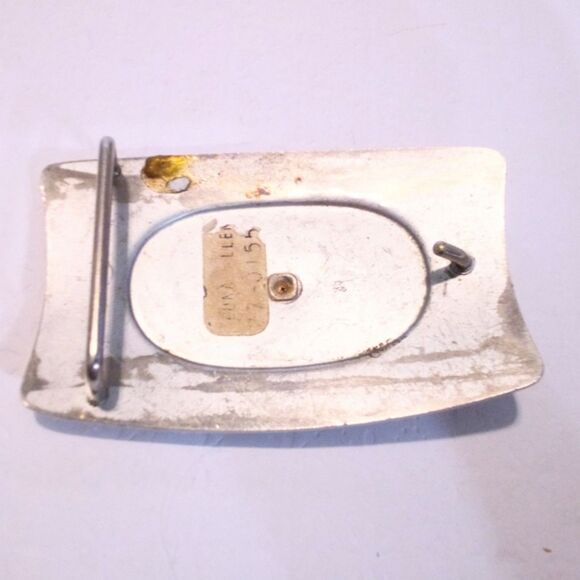 Vintage Western Horse Rodeo Themed Silver Belt Buckle - Picture 4 of 4